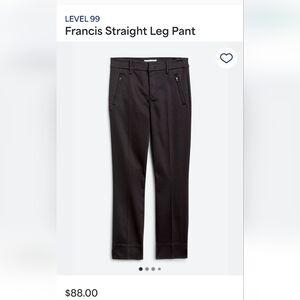 EUC Size 12 / 27 Level 99 Francis Straight Leg Pant in Black